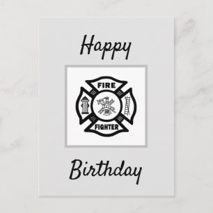 Firefighter Flames Grattis på födelsedagen Vykort