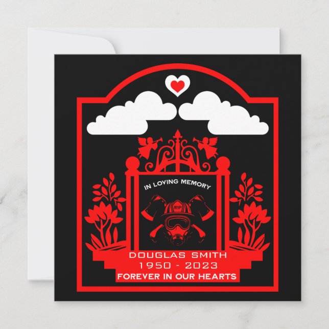 Firefighter Funeral Memorial Gift Kort (Framsida)