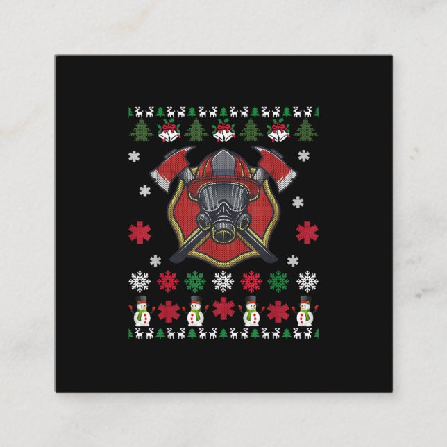 Firefighter Funny jul Cute Älskare-gåvor Fyrkantigt Visitkort (Framsida)