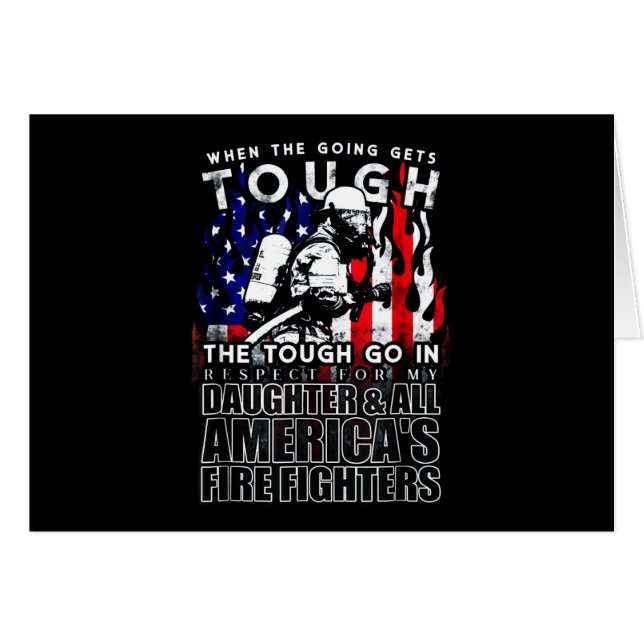 Firefighter Gift | Dotter American Firefighter Hälsningskort (Framsidan Horizontal)