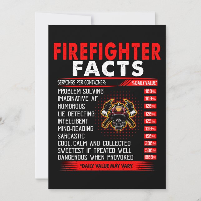 Firefighter Gift | Faktgåvor för brandbekämpning Julkort (Framsida)