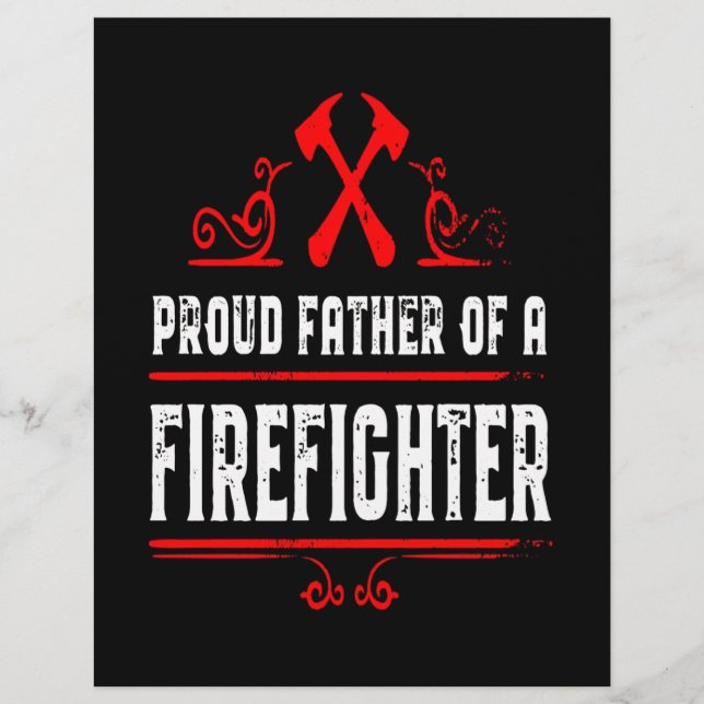 Firefighter Gift | Far stolt över en brandman Brevhuvud (Framsida)