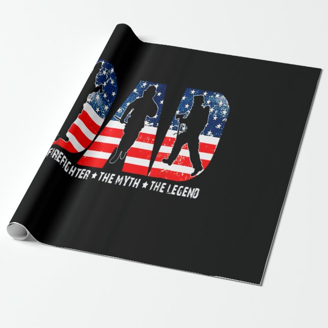 Firefighter Gift | Firefighter the Myth Presentpapper (Utrullad)