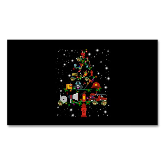 Firefighter Gift | God jul Firefighter Roligt Magnetiska Visitkort (Framsida)