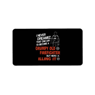 Firefighter Gift | Gumpy Old Firefighter Adressetikett