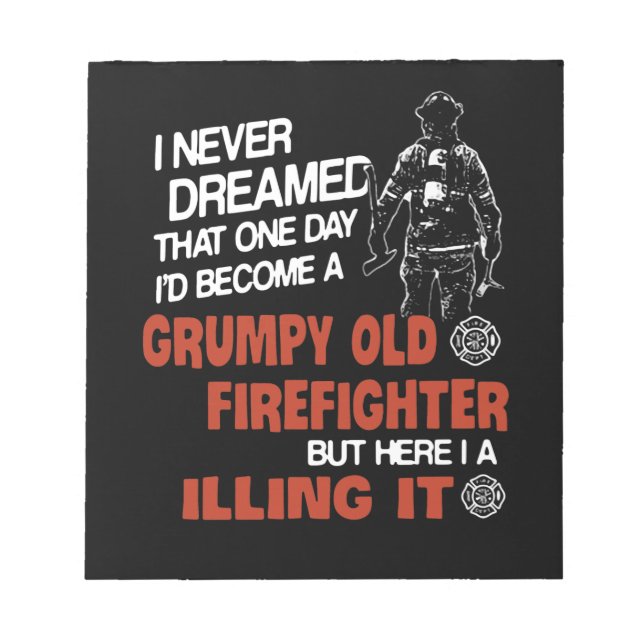 Firefighter Gift | Gumpy Old Firefighter Anteckningsblock (Framsida)