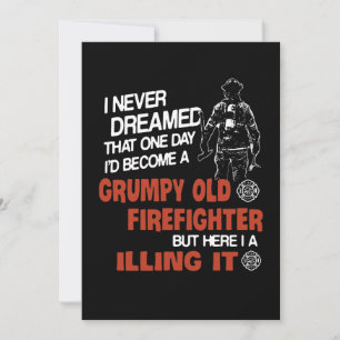 Firefighter Gift Gumpy Old Firefighter Julkort