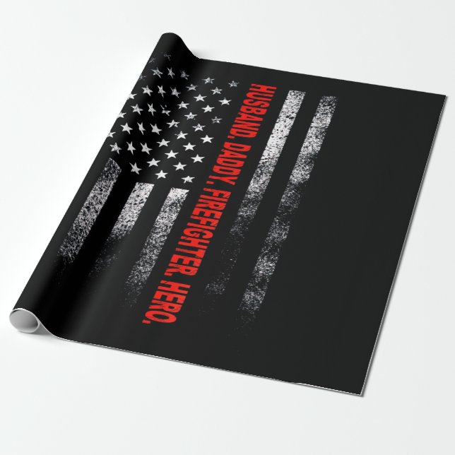 Firefighter Gift | Husband Pappa Firefighter Hero Presentpapper (Utrullad)
