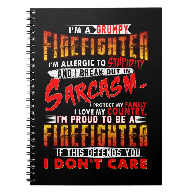 Firefighter Gift | Jag är en grumpy Firefighter Anteckningsbok (Framsidan)