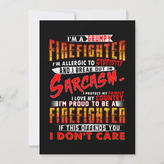 Firefighter Gift | Jag är en grumpy Firefighter Julkort (Framsida)