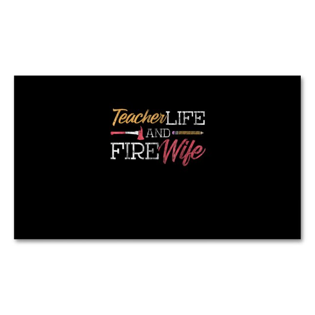 Firefighter Gift | Lärarliv och brandfru Magnetiska Visitkort (Framsida)