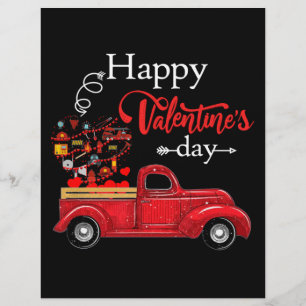 Firefighter Gift Lycklig Alla hjärtans dag-brand Reklamblad