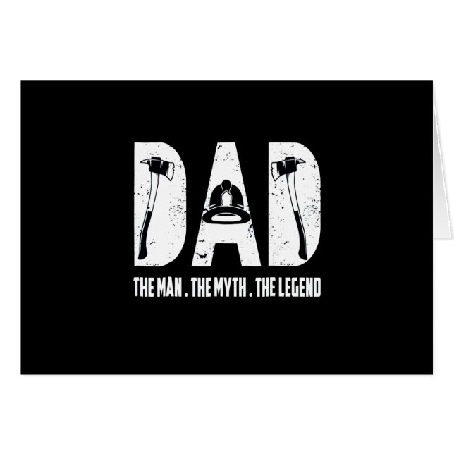 Firefighter Gift | Mannen Myth the legend Hälsningskort (Framsidan Horizontal)