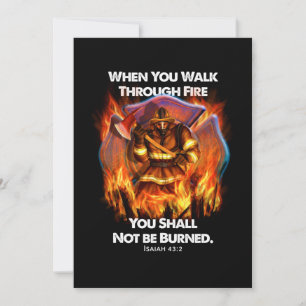 Firefighter Gift   När du går igenom brand Julkort