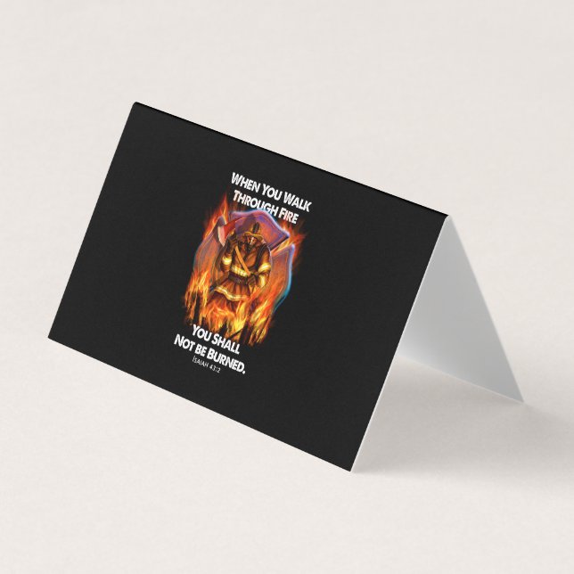 Firefighter Gift | När du går igenom brand Visitkort (Framsida)
