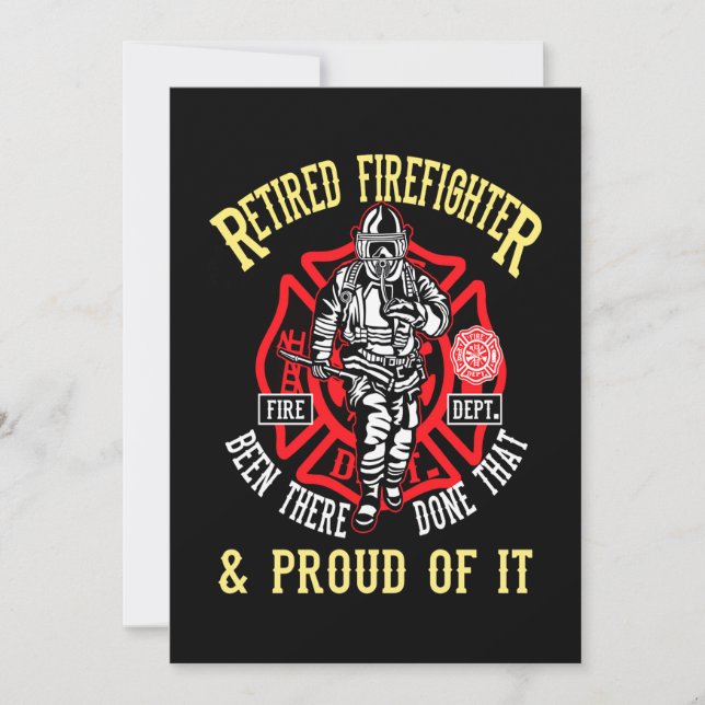 Firefighter Gift | Pensionerad brandman och brandk Julkort (Framsida)