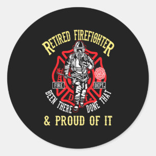 Firefighter Gift   Pensionerad brandman och brandk Runt Klistermärke