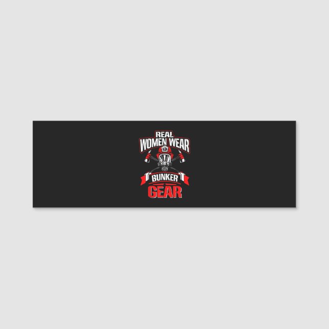 Firefighter Gift | Verkliga kvinnor har brandmän Namnbricka (Framsida)