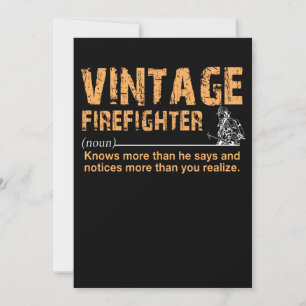Firefighter Gift Vintage Firefighter Funny Julkort