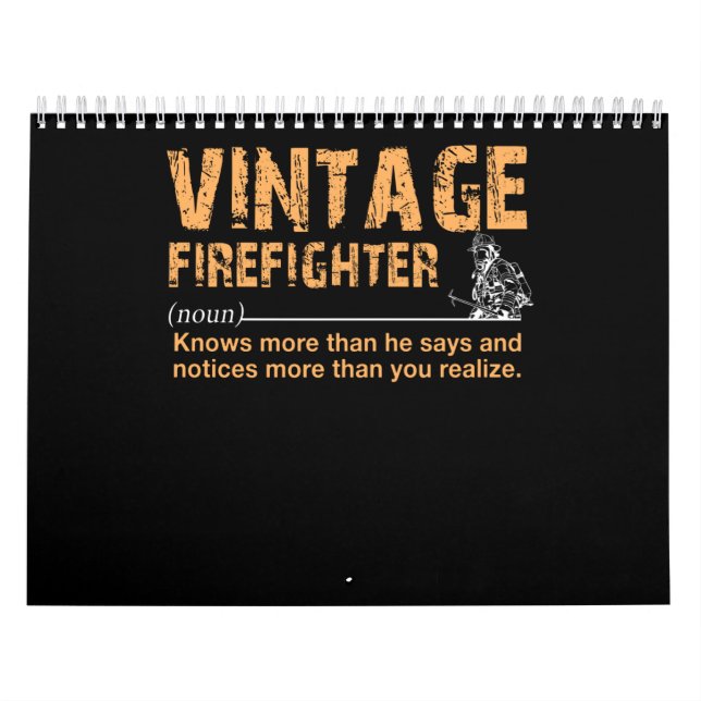 Firefighter Gift | Vintage Firefighter Funny Kalender (Omslag)