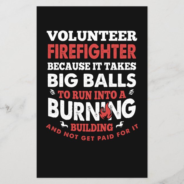 Firefighter Gift | Volunteer Firefighter Flygblad (Framsidan)