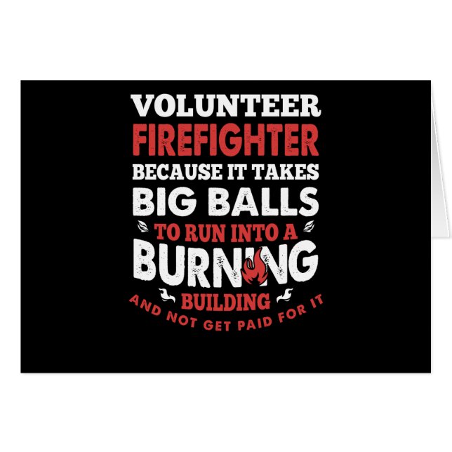 Firefighter Gift | Volunteer Firefighter Hälsningskort (Framsidan Horizontal)