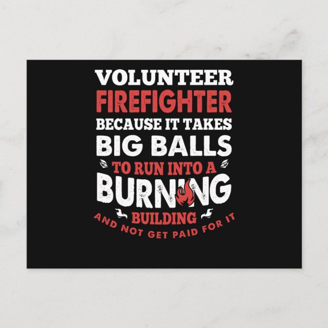 Firefighter Gift | Volunteer Firefighter Helg Vykort (Framsida)