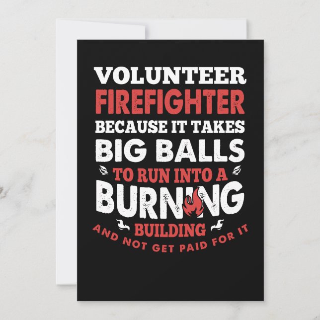 Firefighter Gift | Volunteer Firefighter Julkort (Framsida)