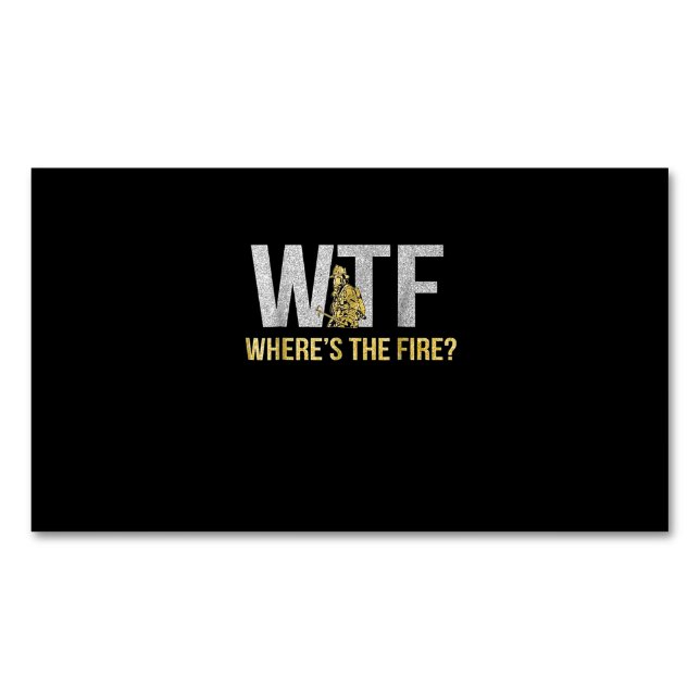Firefighter Gift | WTF:s brandsläckare Magnetiska Visitkort (Framsida)