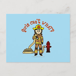 Firefighter Girl Vykort