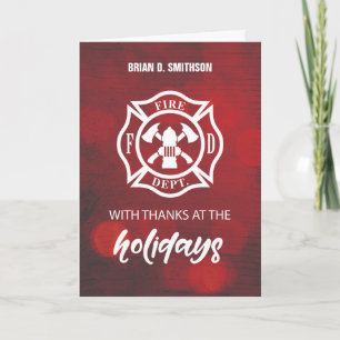 Firefighter Glad helg Tack Emblem på Red Kort