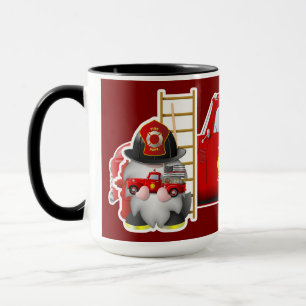 Firefighter Gnome med Little Red Firelångtradare Mugg