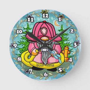 Firefighter Gnome Rund Klocka