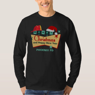 Firefighter God jul Gott nytt år Retro T Shirt