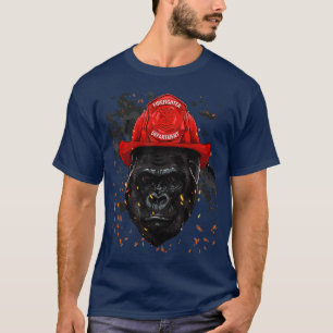 Firefighter Gorilla Ape Fire Department Fireman Mo T Shirt