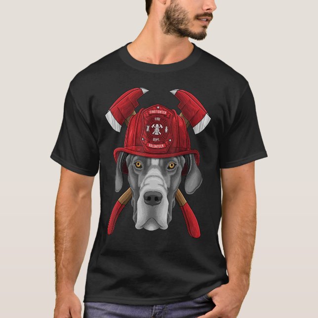 Firefighter Great dane Fireman Boys Kids Fire Resc T Shirt (Framsida)