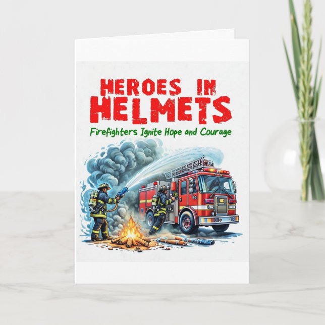 Firefighter Greeting Card Kort (Framsida)