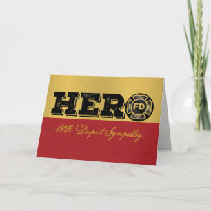 Firefighter Grunge Hero Sympathy Kort