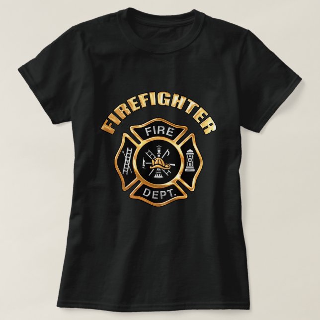 Firefighter Guld T-shirt (Design framsida)