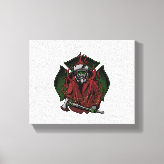 Firefighter Halloween Costume Canvastryck (Framsida)