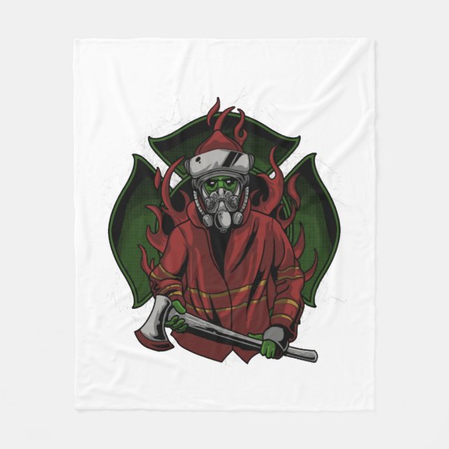 Firefighter Halloween Costume Fleecefilt (Framsidan)