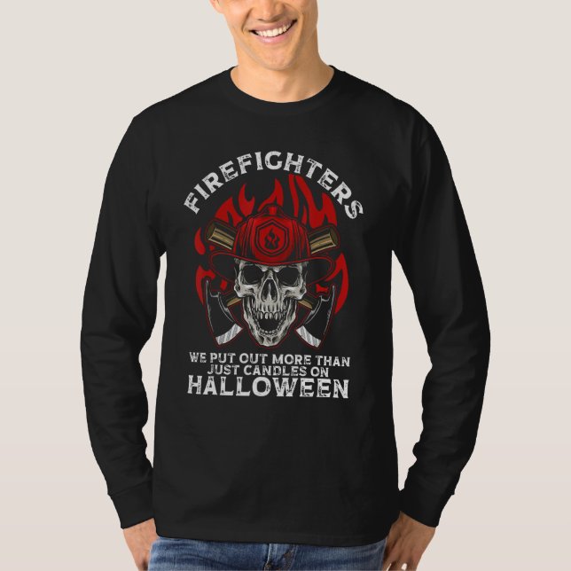 Firefighter Halloween Fireman Halloween Party Fire T Shirt (Framsida)