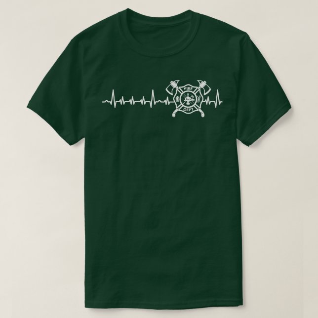 Firefighter Heart Pulse Firefighter T Shirt (Design framsida)