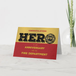 Firefighter Hero Employee-årsdag Kort