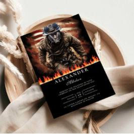 Firefighter Hero Graduation Inbjudningar