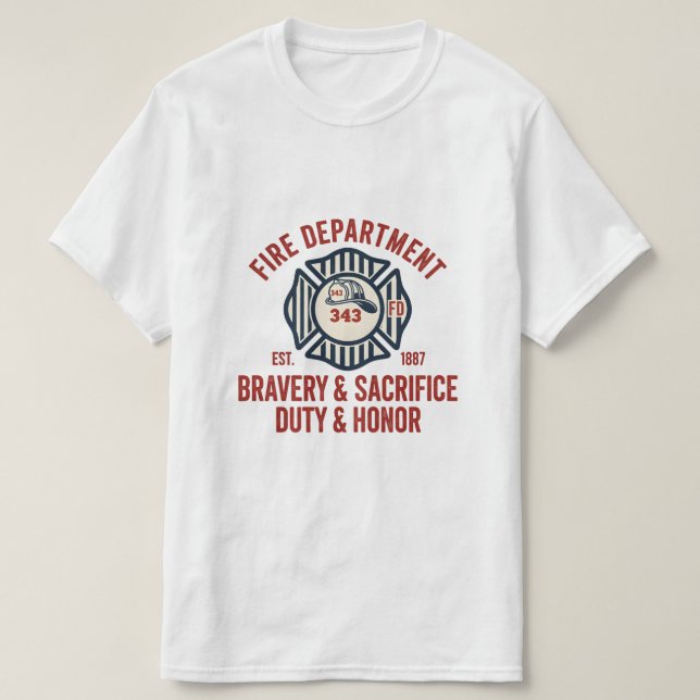Firefighter Hero Pride T-Shirt with Maltese Cross (Design framsida)