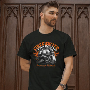 Firefighter Heroes in Helmet T-Shirt