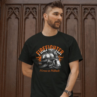 Firefighter Heroes in Helmet T-Shirt