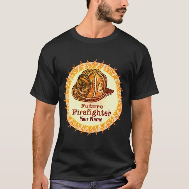 FireFighter-hjälmen för framtida brandmän T Shirt (Framsida)