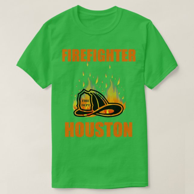 Firefighter Houston Fire Department Gift T Shirt (Design framsida)